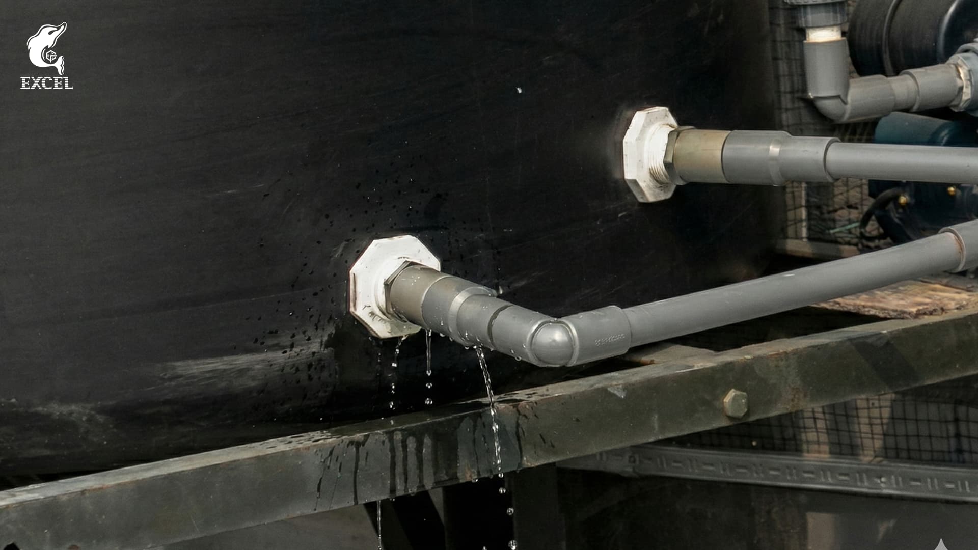 sambungan tangki air bocor